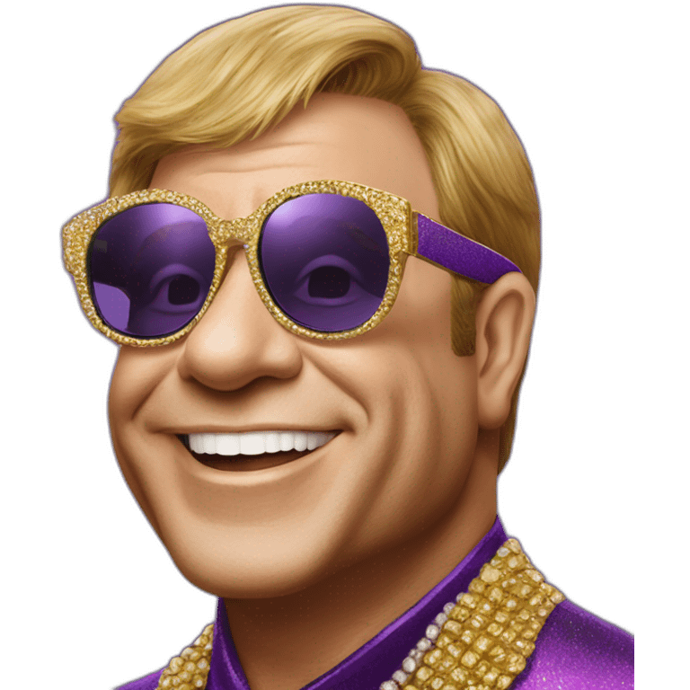 elton john wearing KREWE eywear ST. LOUIS sunglasses mardi gras emoji