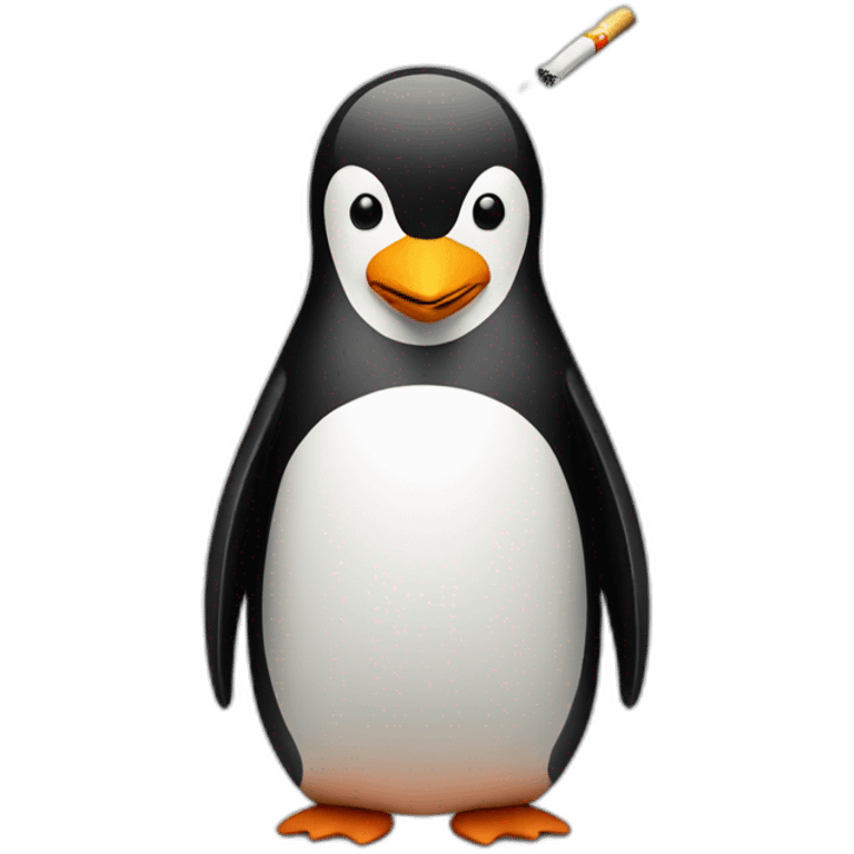 Penguin with cigarette emoji