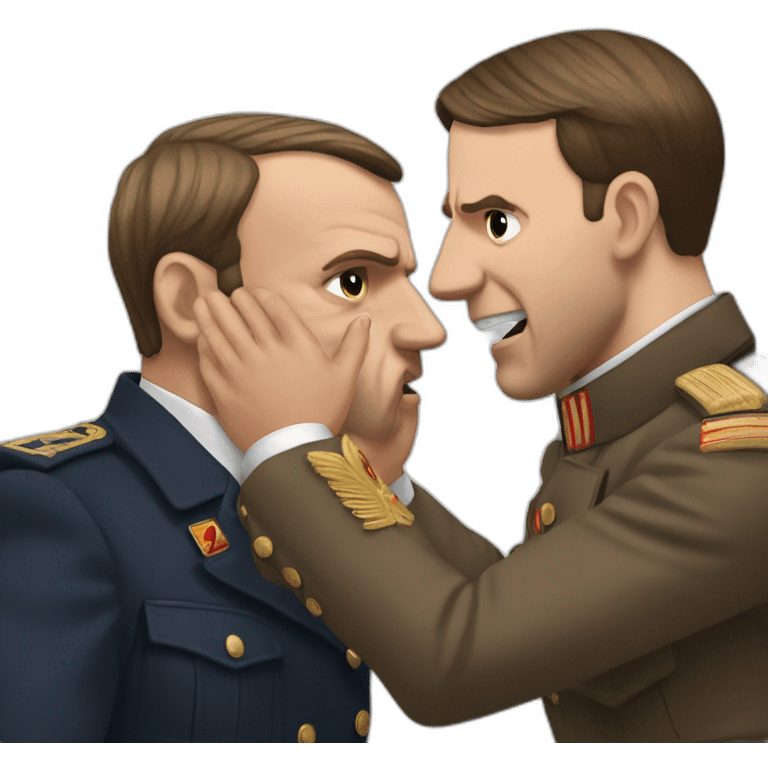 Macron slapping Hitler in the face emoji