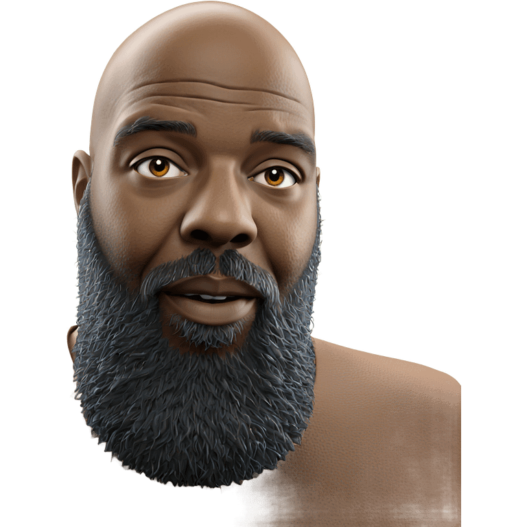 bald man with beard portrait emoji