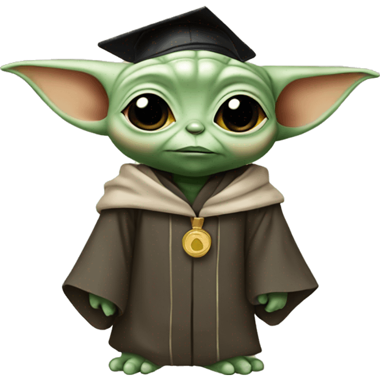 baby yoda wearing graduation cap emoji