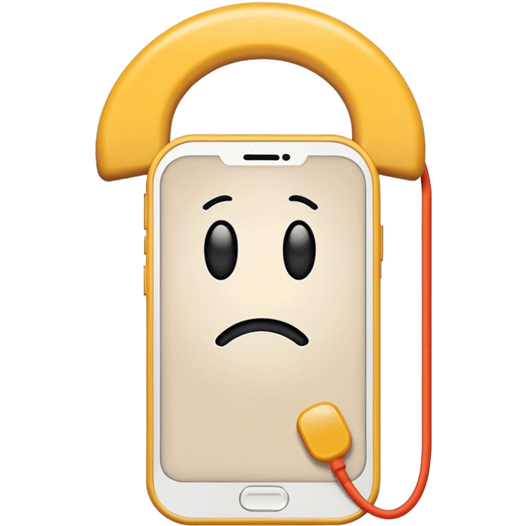 a mobile phone holding up a ‘do not disturb’ sign emoji