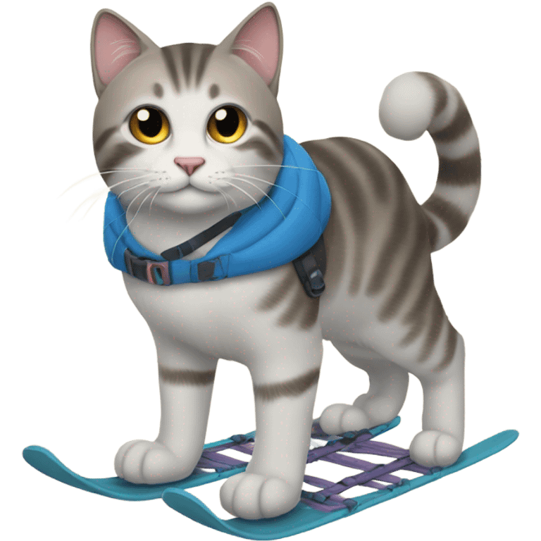 Cat wearing snowshoes  emoji