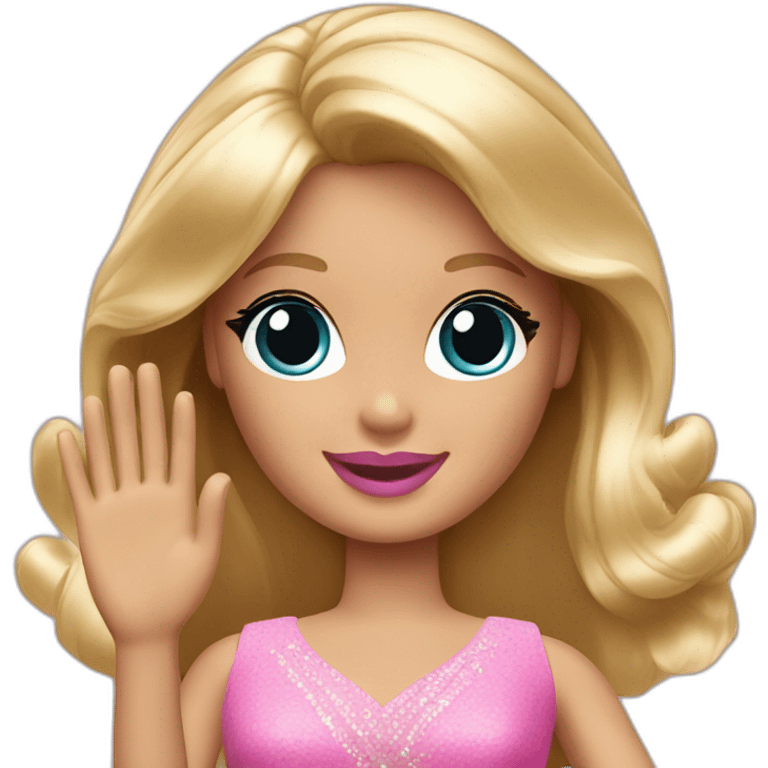 Barbie waving emoji