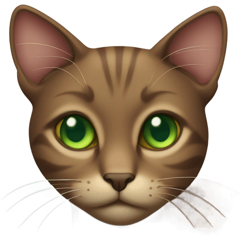 brown Cat with green eye  emoji