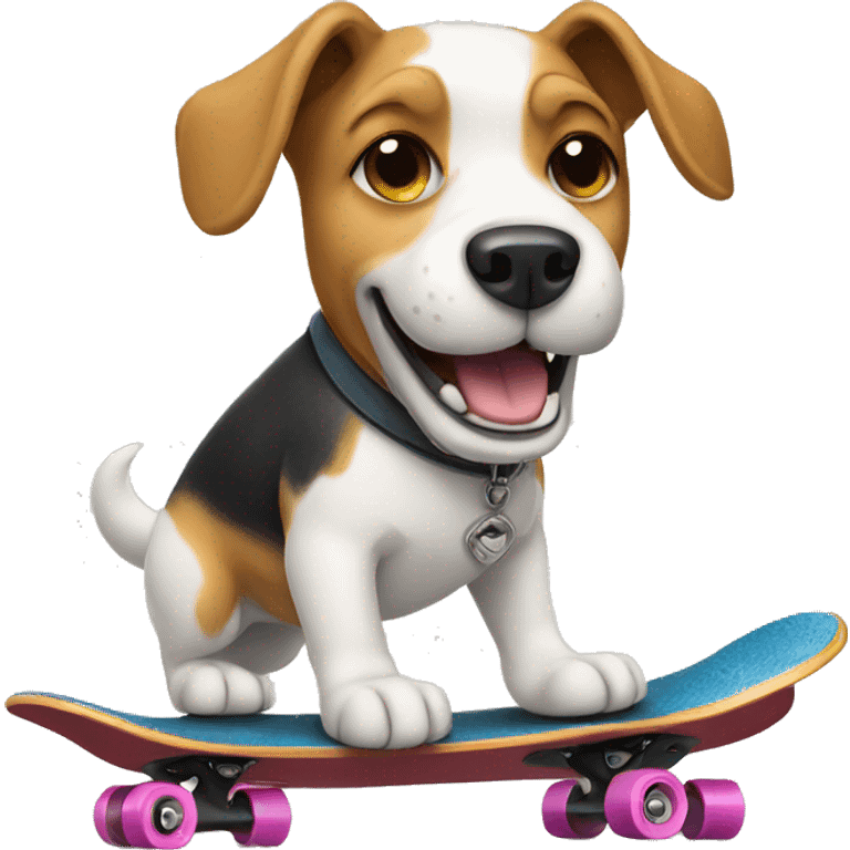 Dog riding a skateboard  emoji