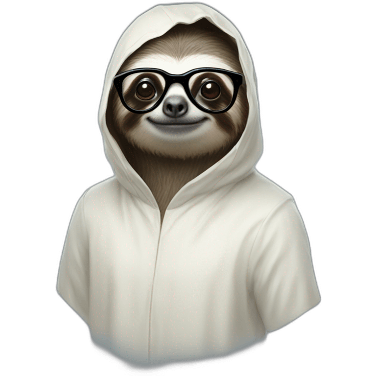 sloth king as a ghost with glasses emoji