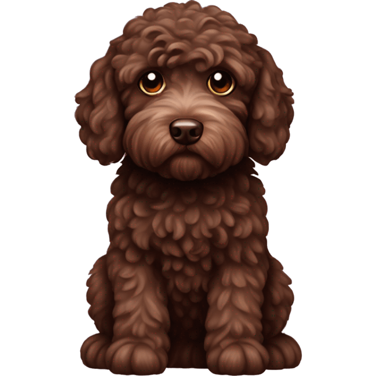 Chocolate miniature labradoodle  emoji