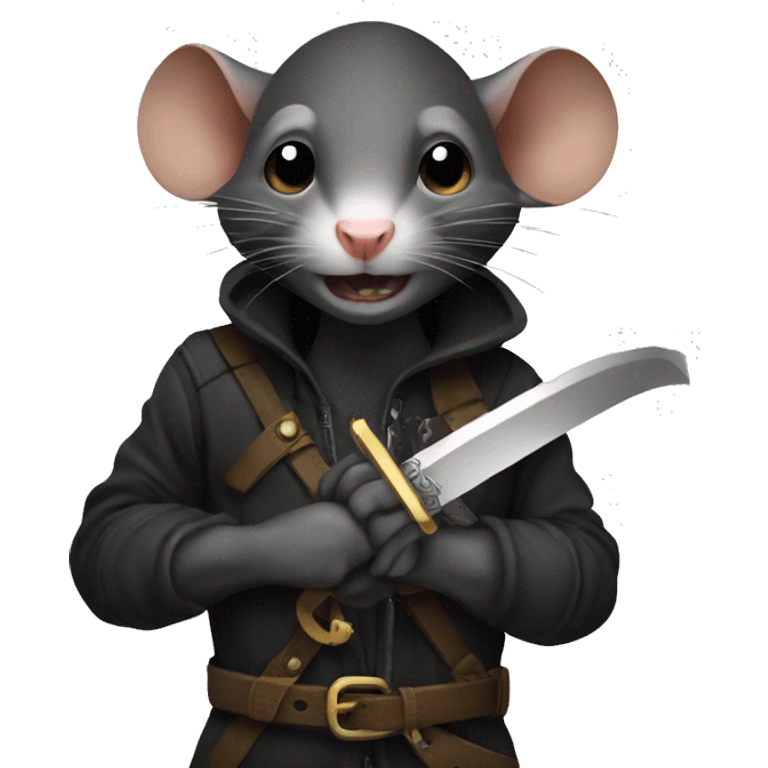 thief rat holding a dagger emoji