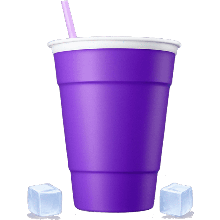 Styrofoam double cup with purple drink on the top and ice cubes in it emoji