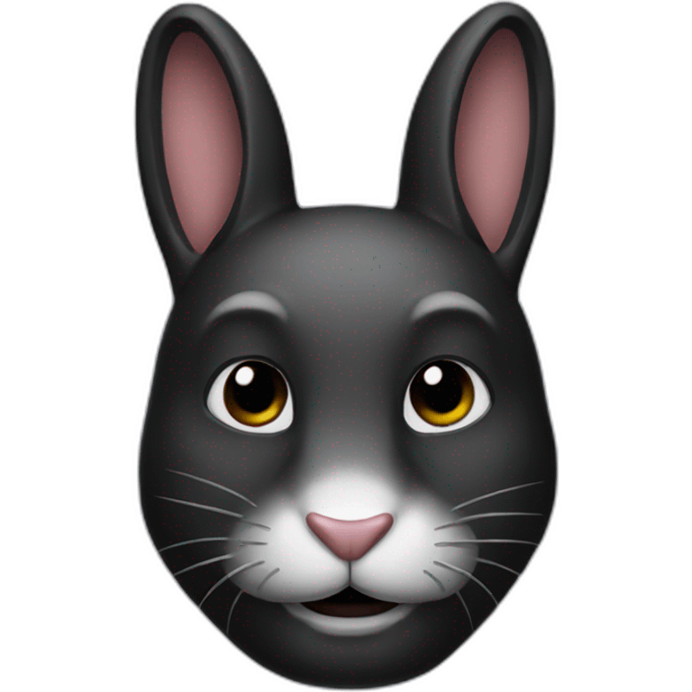 rabbit black mask emoji