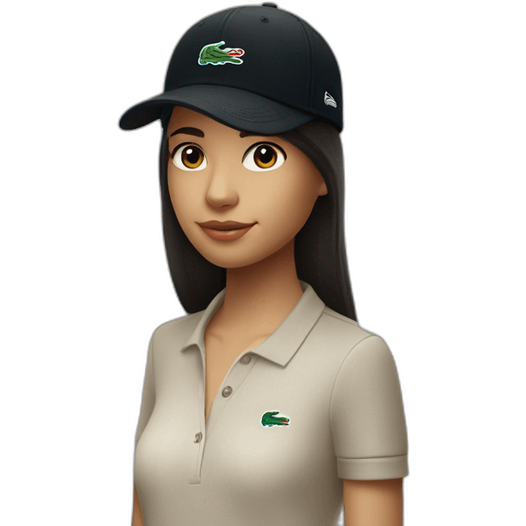 Lacoste bag latin girl with black lacoste cap emoji