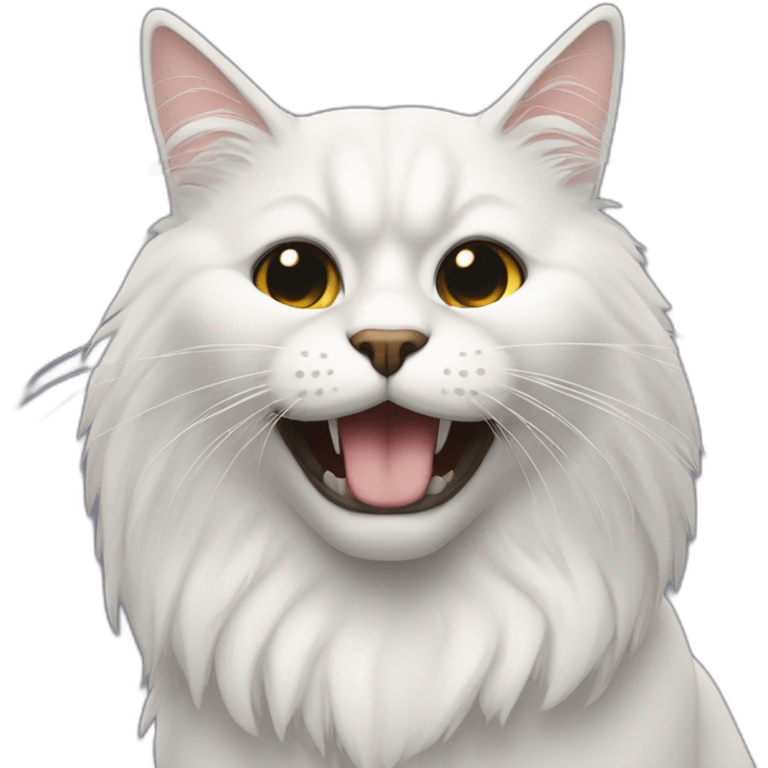 Chat roue avec des tache blanche emoji