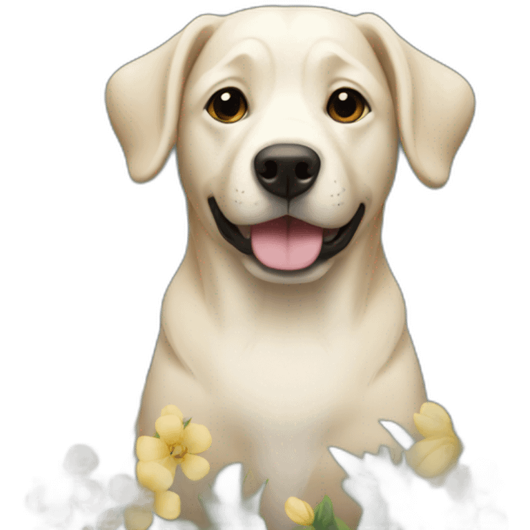 dog with flowers emoji