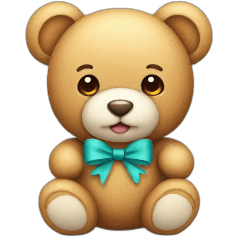 A cute teddy with bow emoji