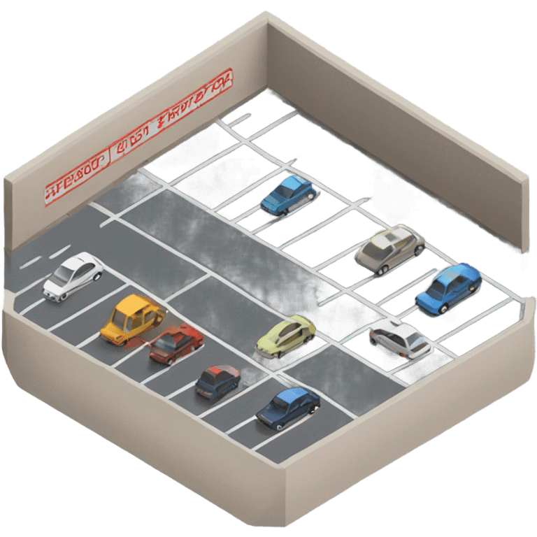 isometric empty car park emoji