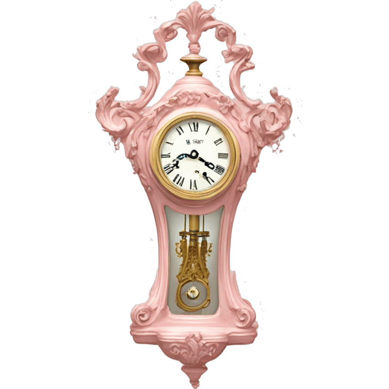 vintage rococo light pink clock emoji