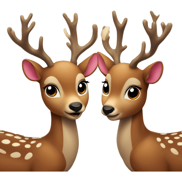 two deer in love emoji