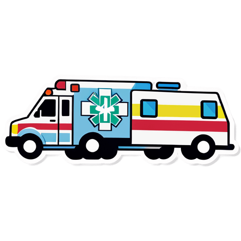 A doctor laying underneath an ambulance fixing emoji