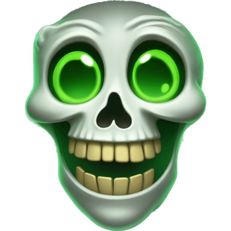 The Laughing Skeleton, glowing green eyes emoji