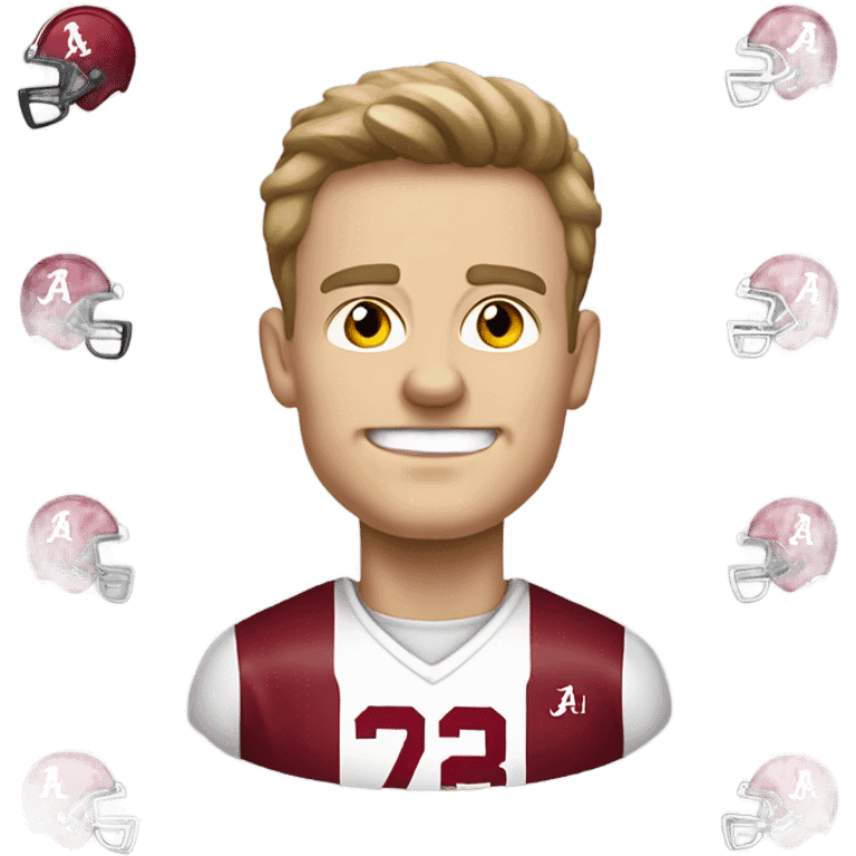 White male Alabama crimson tide football fan emoji