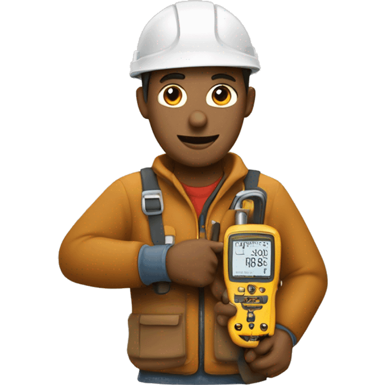 electrician with mutimeter with light brown ski tone emoji