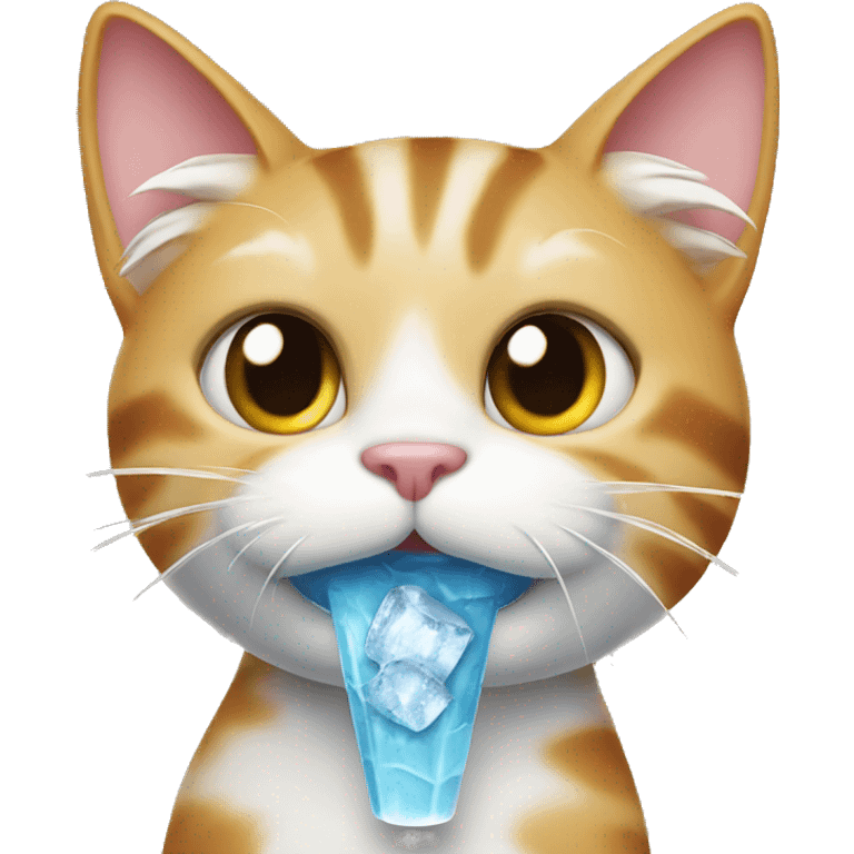 Cat eating ice Céram emoji