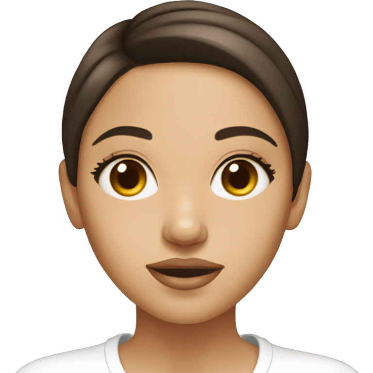 Brunette girl applying cream on face emoji