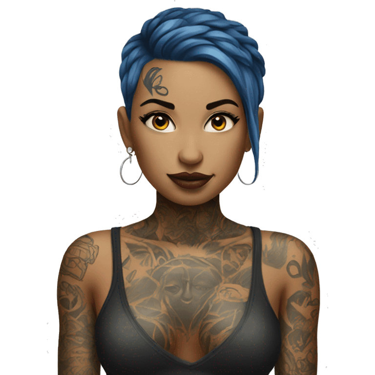 Full body Tattooed girl emoji