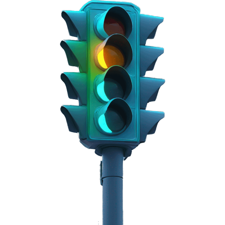 futuristic traffic light blue neon smart sensors emoji