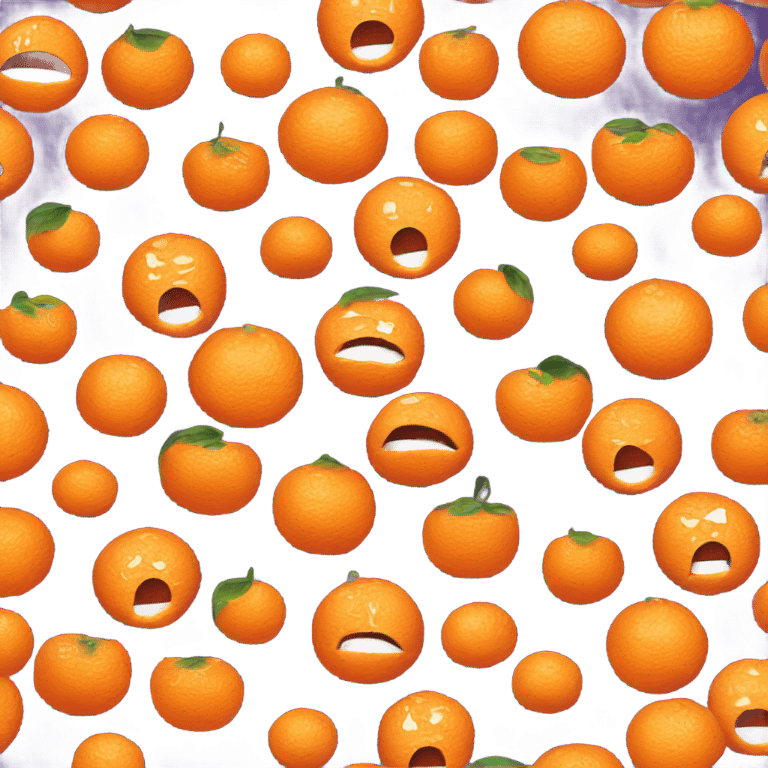 tangerines with pealed tangerines on a bowl  emoji