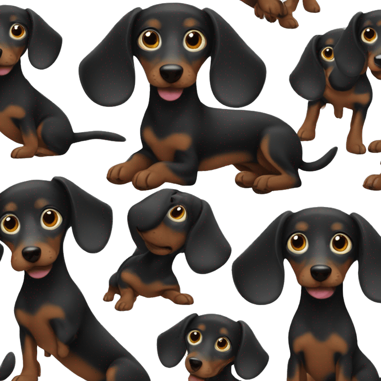 Black dauschund  emoji