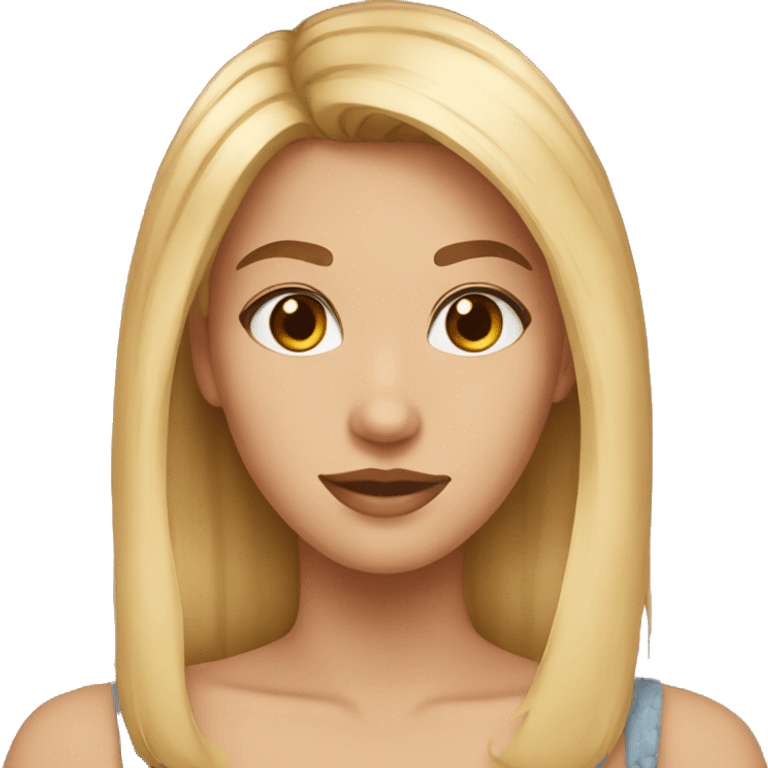 Girl with blond hair and brown eyes very beautiful emoji