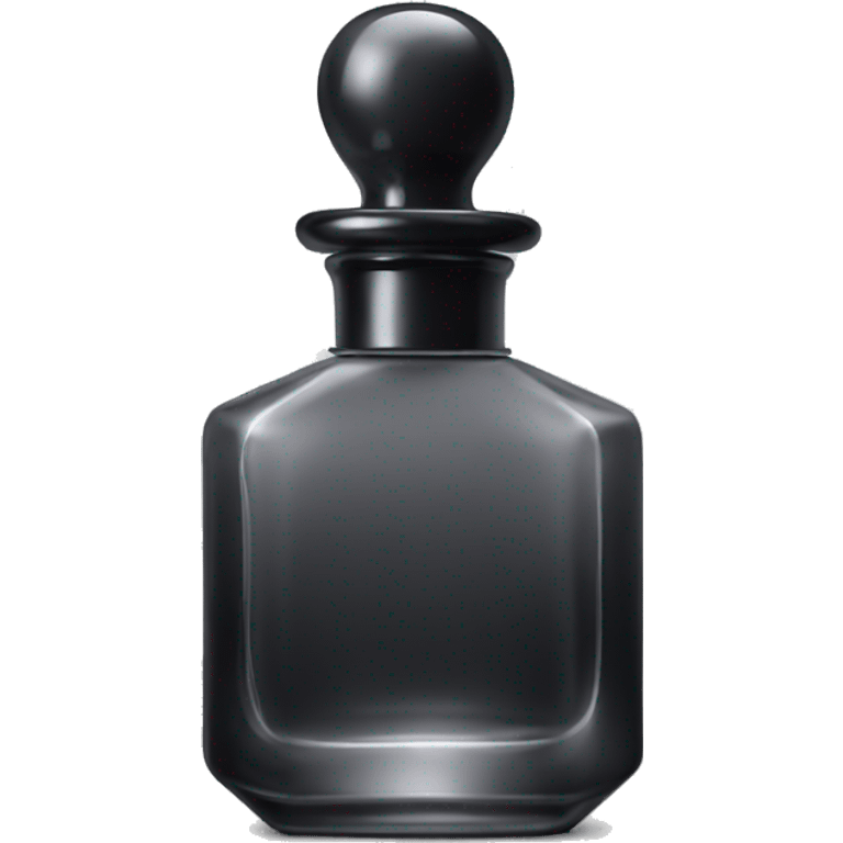 Black dainty perfume bottle with grey label emoji