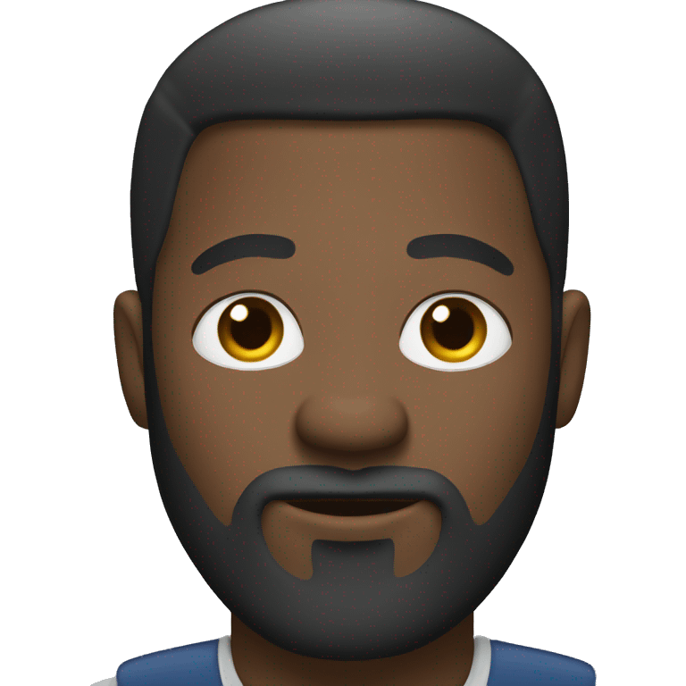 Black man with white beard sitting at office computer  emoji