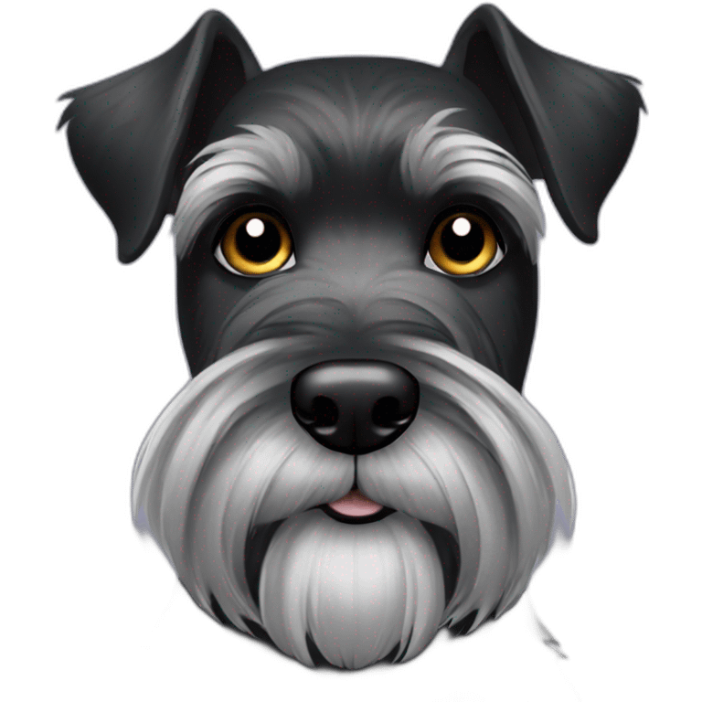 black-silver schnauzer with long eyelashes emoji