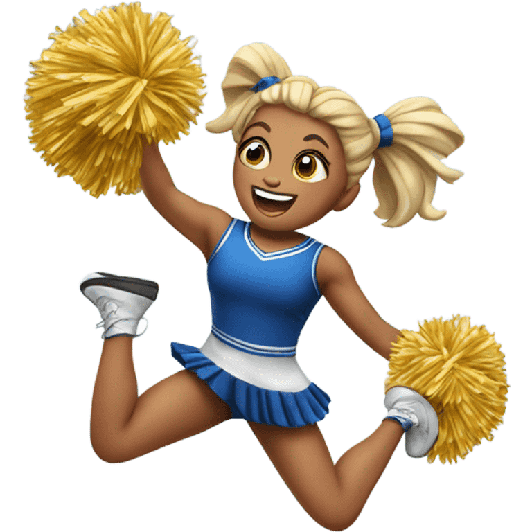 Jumping Cheerleader pigtails  emoji