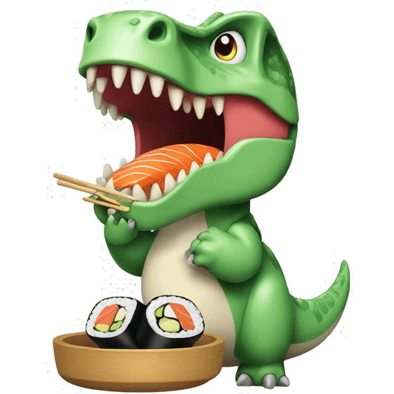 Dinosauro che mangia sushi emoji