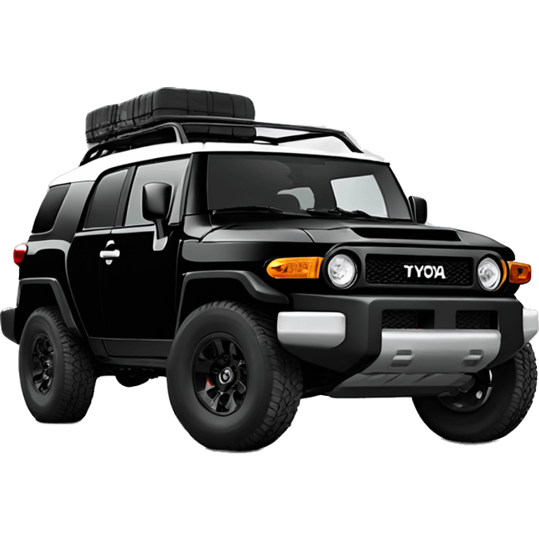 Black Toyota FJ cruiser with aftermarket bumper in front  emoji