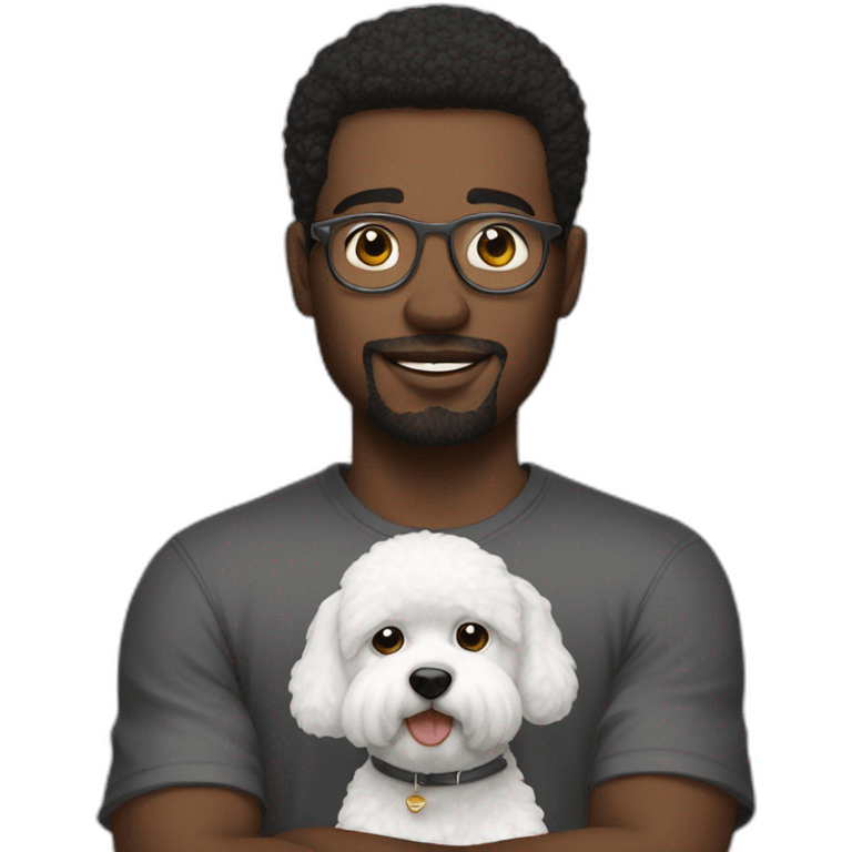 urban men with bichon emoji