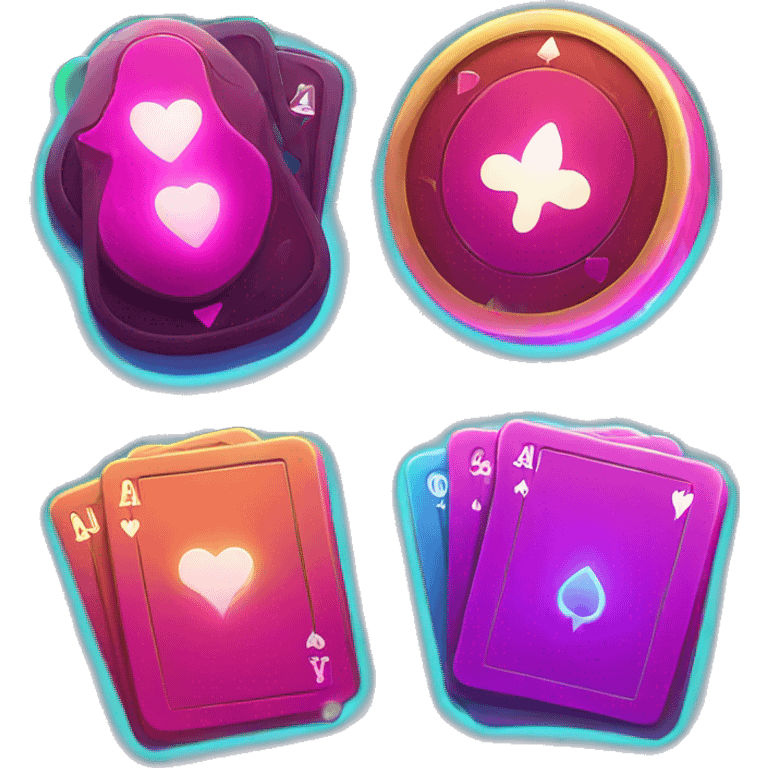 poker with glowing neon elements emoji