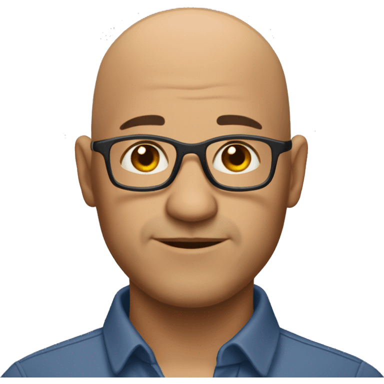 Bald Latino no glasses old teacher emoji