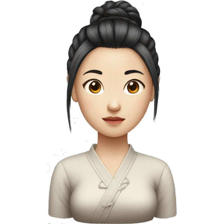 Chinese Girl with tied hair emoji