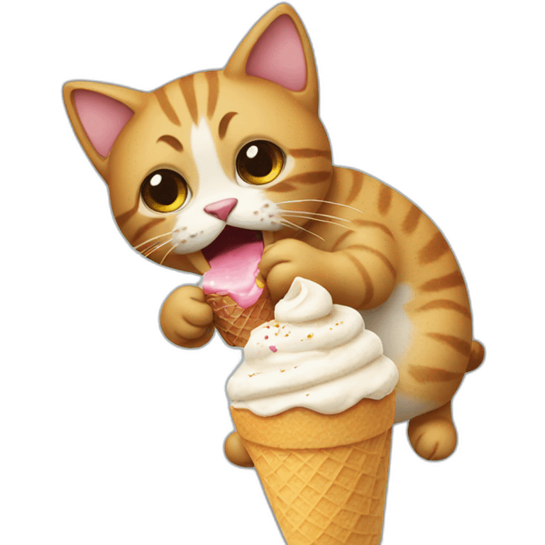 cat eating icecream emoji