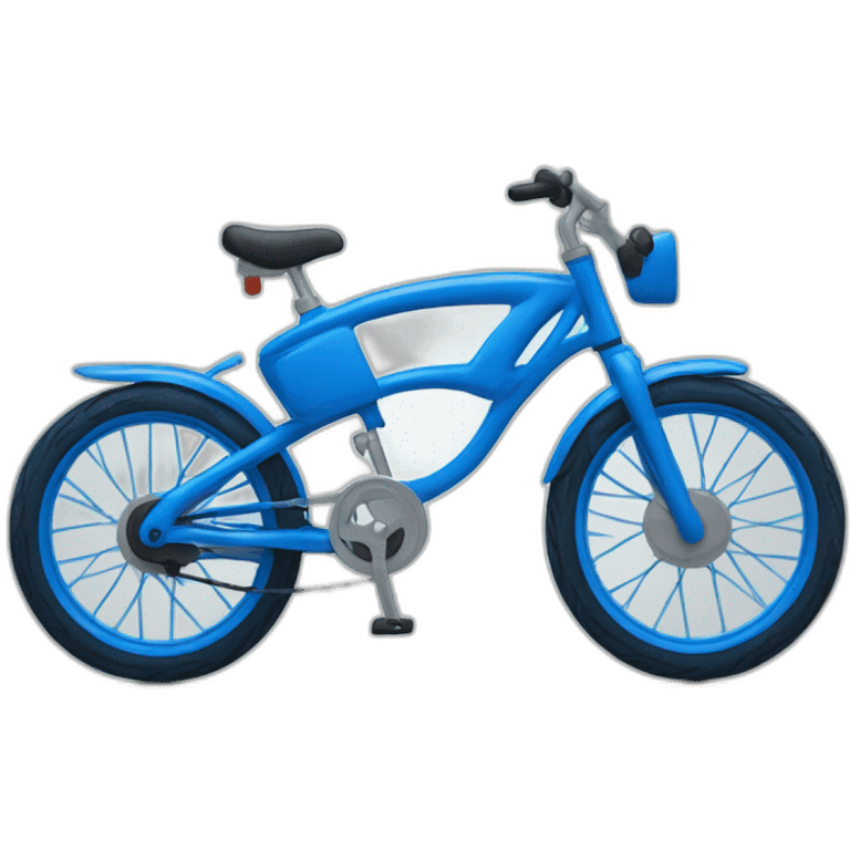 A blue bike wheeling emoji