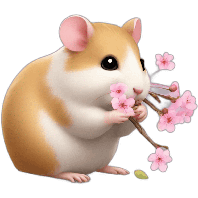 small hamster eat cherry blossom emoji