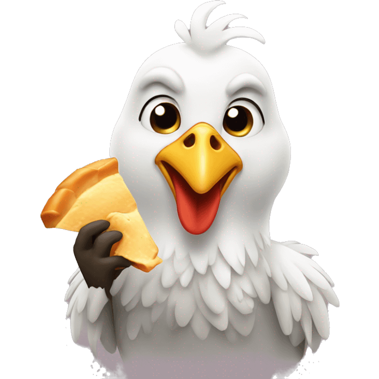 A chicken eating chicken emoji