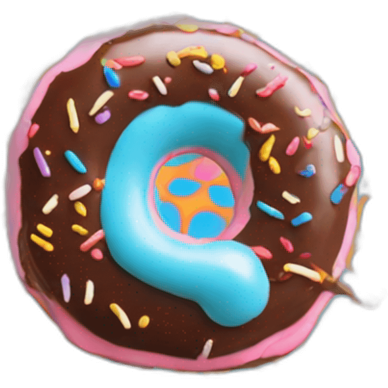 Mr blobby licking chocolate donut emoji