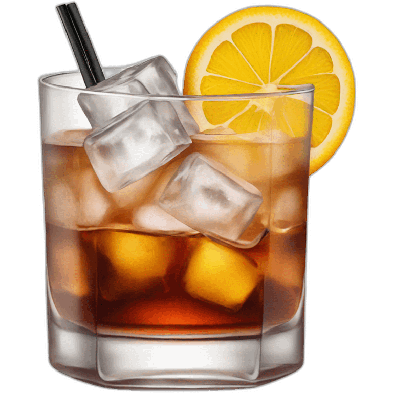 old fashioned cocktail with a big block of ice emoji