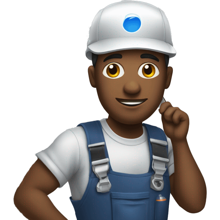 Black hvac tech working on condenser unit  emoji